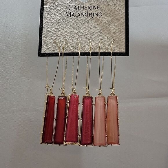 BRAND NEW CATHERINE MALANDRINO 3-PACK STATEMENT GEMSTONE DROP EARRINGS - Picture 11 of 12